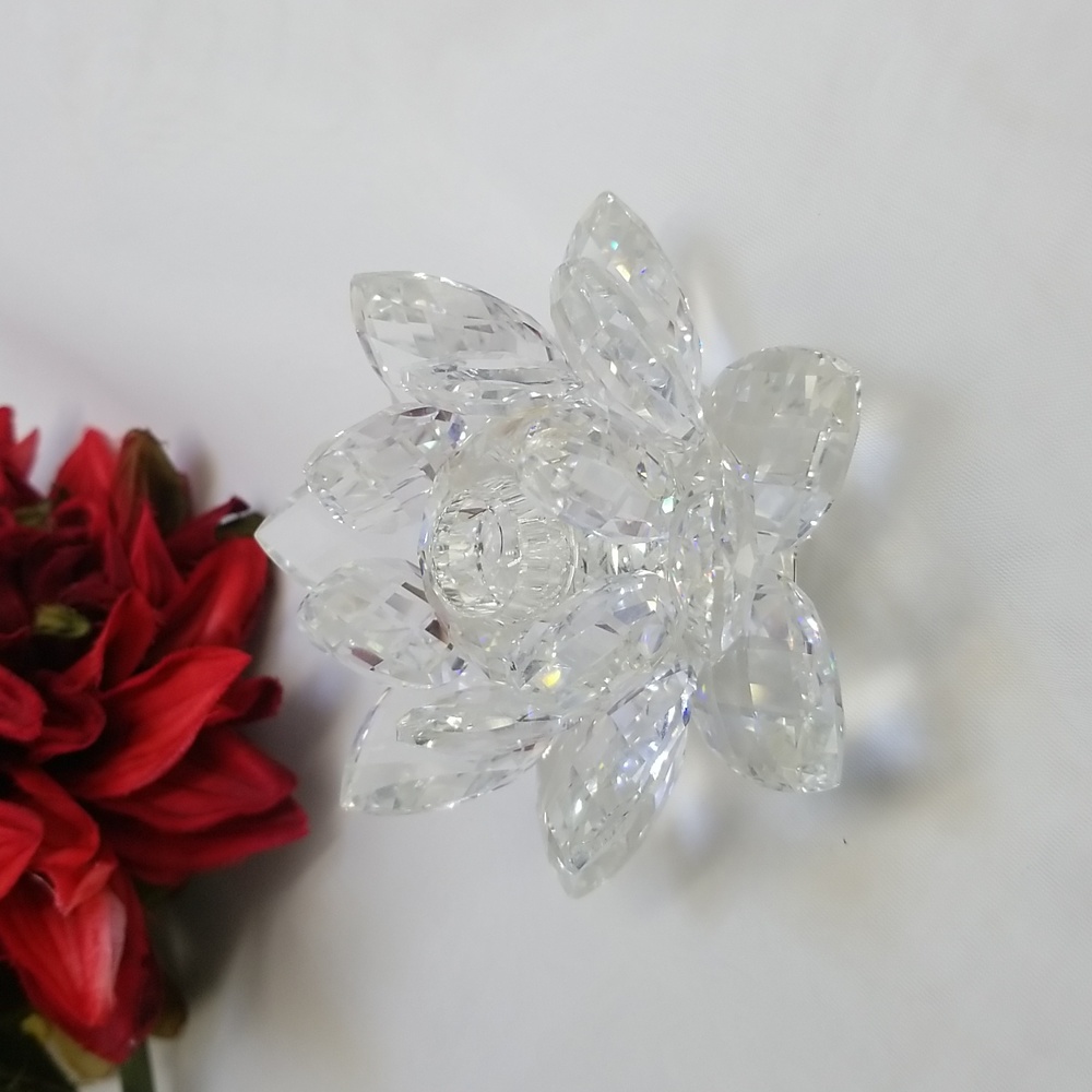 Swarovski Crystal Water Lily Flower Candle Holder